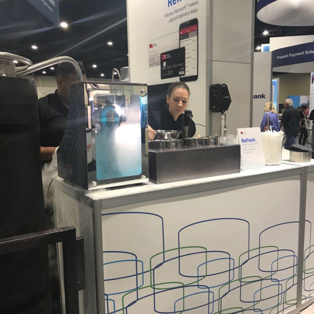 Nitrogen ice cream service at Money Network trade show booth